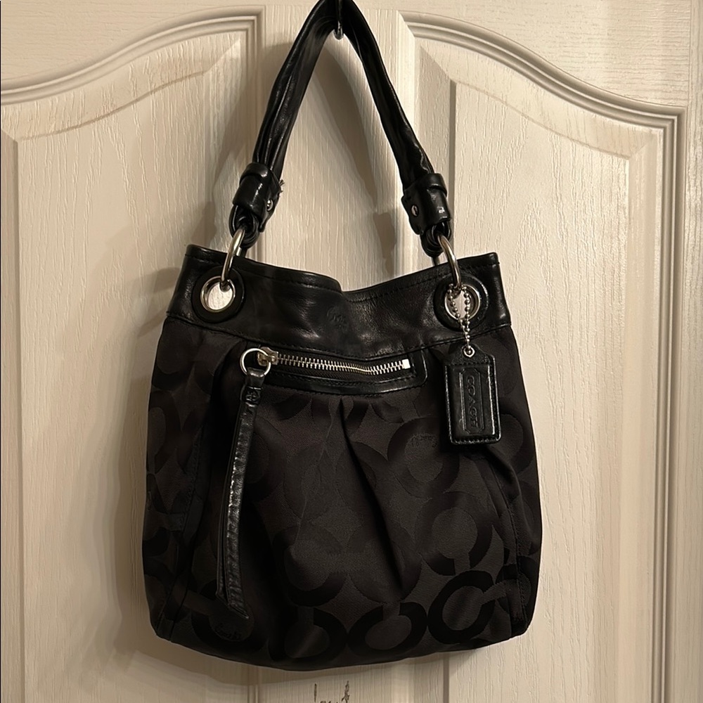 Coach Black Signature Tote Bag